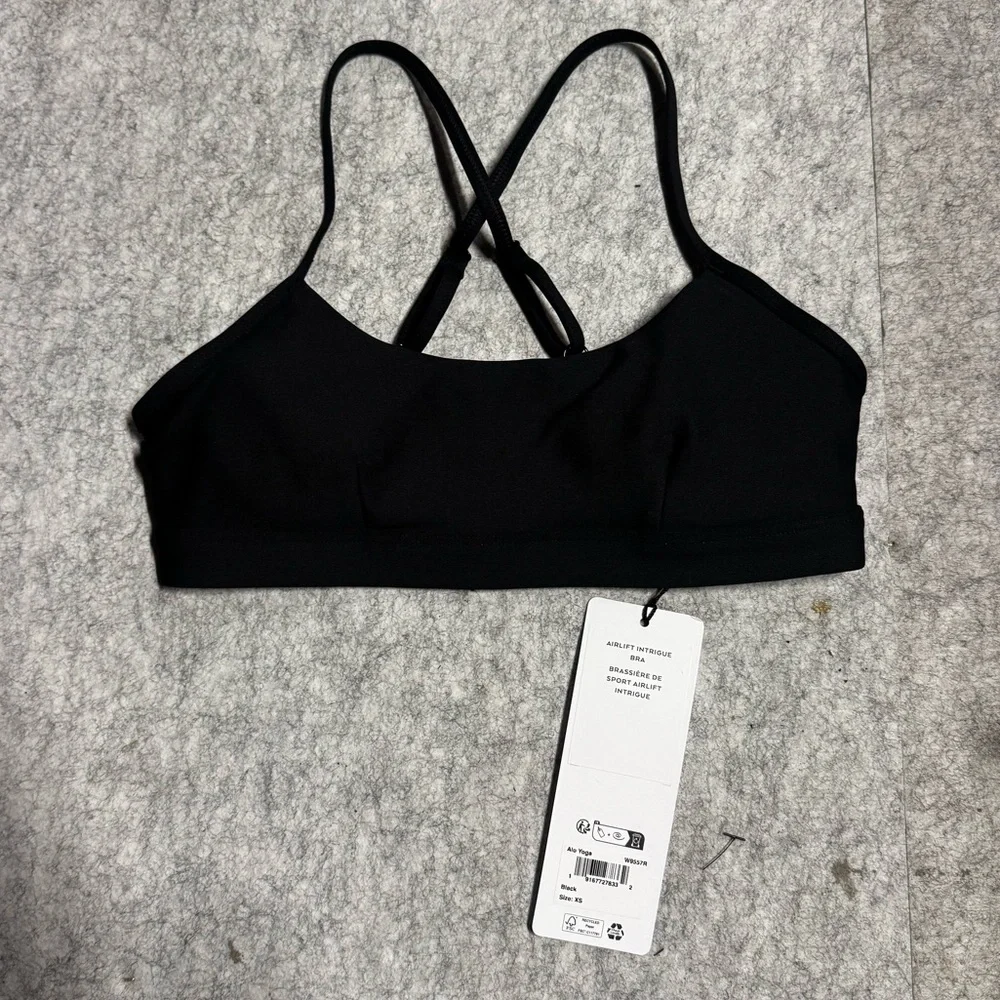ALO Yoga Black Cross-Back Sports Bra